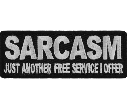 Powered By Sarcasm and Coffee Funny Iron on Patch