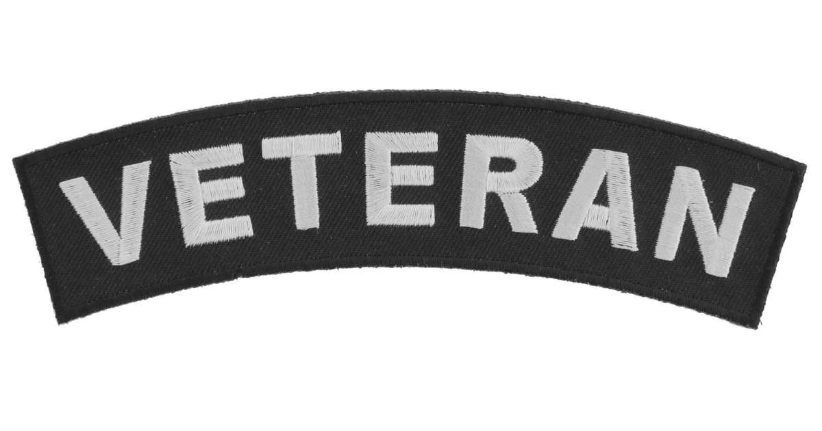 Medium VETERAN 6" x 1-1/2" TOP ROCKER iron on back patch 3963 Biker Vest H15 Medium VETERAN 6" x 1-1/2" TOP ROCKER iron on back patch 3963 Biker Vest H15