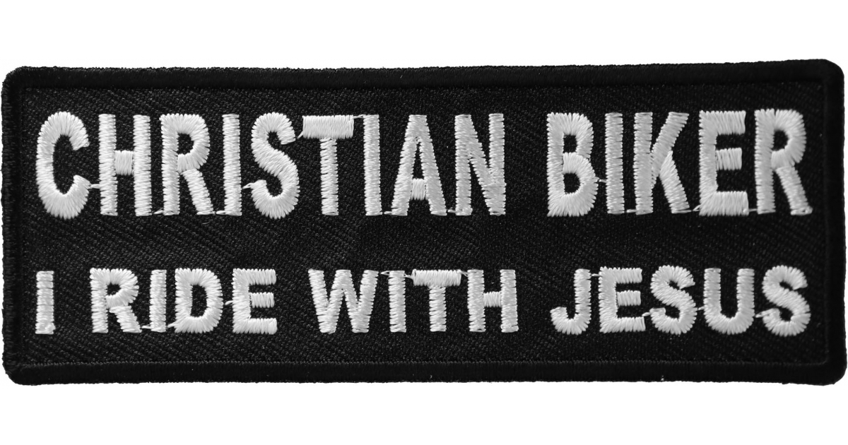 Christian Biker I Ride With Jesus Patch Biker Saying Patches by