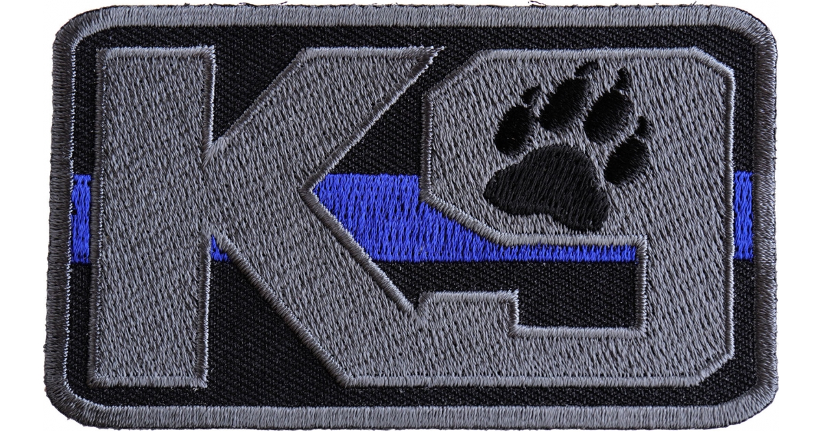K-9 Thin Blue Line Police Patch (3.5 Inch) K9 Velcro Hook and Loop