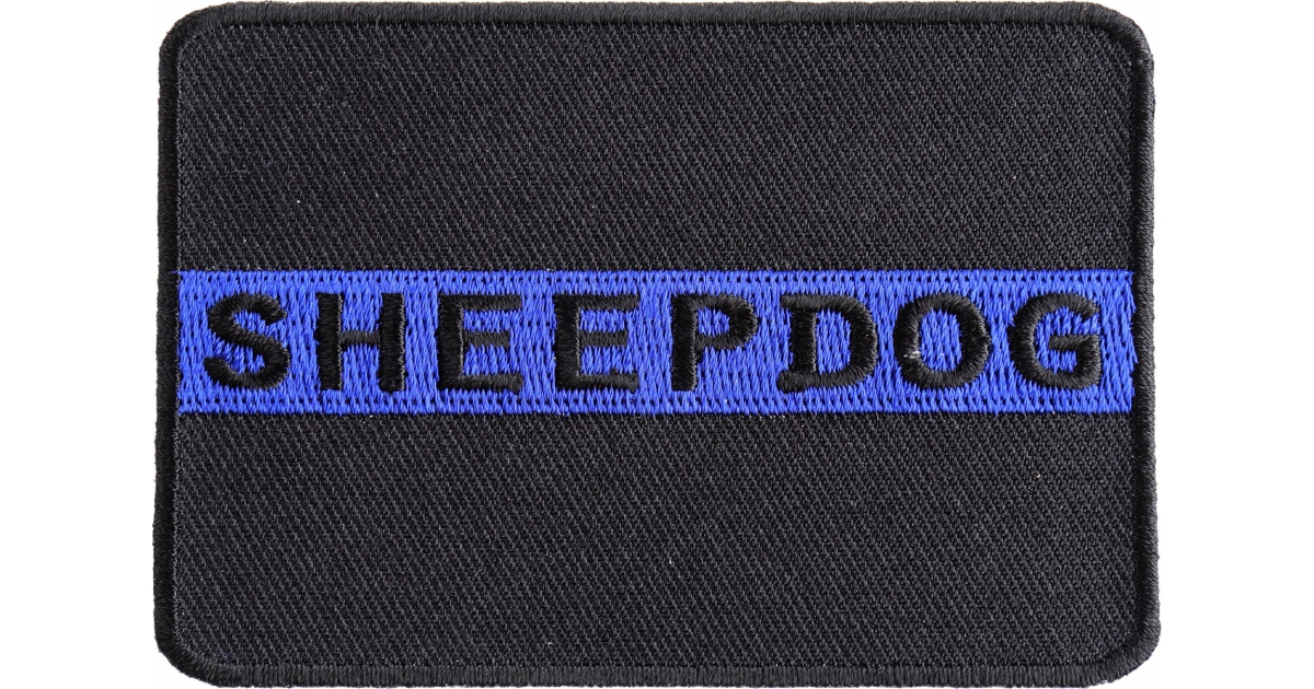 Sheepdog Thin Blue Line Tab Police Military/Morale with Hook Fastener Patch 