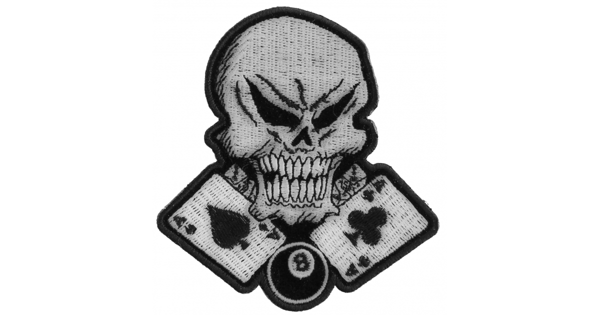Aces, 8 Ball and Skull Patch, Biker Skull Patches by Ivamis Aces, 8 Ball and Skull Patch, Biker Skull Patches by Ivamis