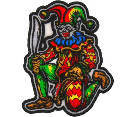 Jester Bending Knee Patch - Iron on Novelty Patches by