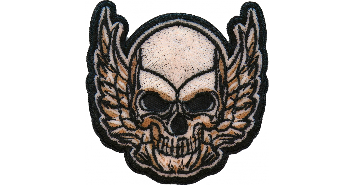 Rising Wing Skull Patch, Biker Skull Patches by Ivamis Patches