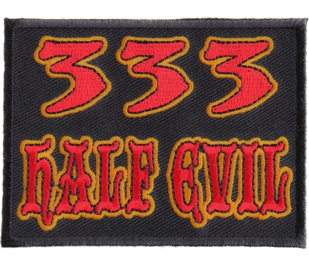 333 Half Evil Fun Iron On Patch In Red Black Yellow | Embroidered ...