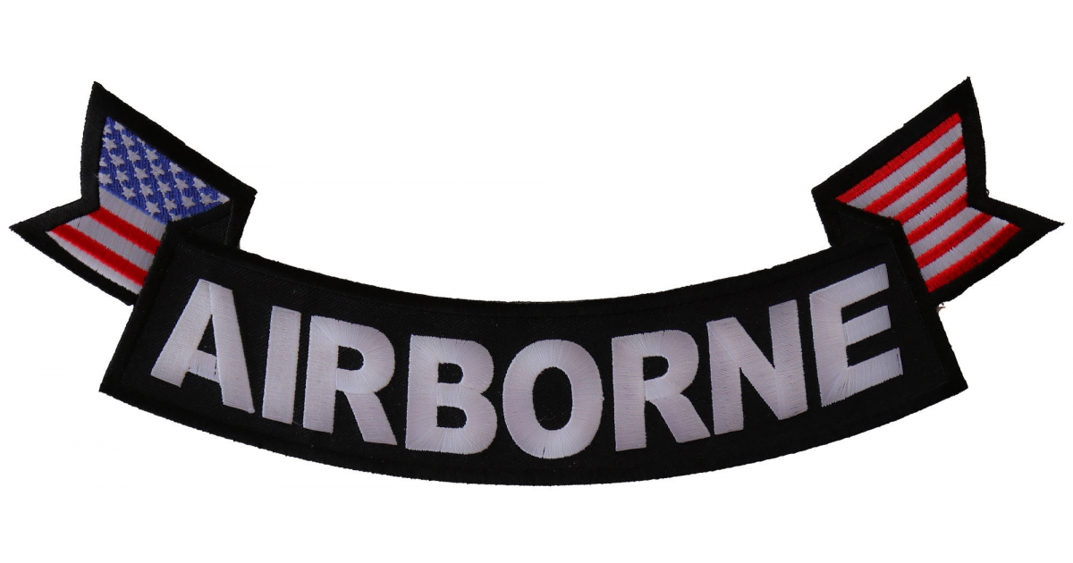 Airborne Patch, US Flag Large Rocker Patch by Ivamis Patches