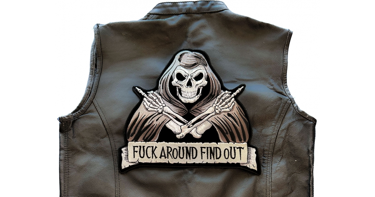 Skull Reaper Fuck Around Find Out Patch, Large Skull Patches for