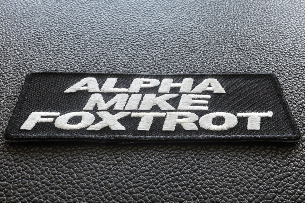 Alpha Mike Foxtrot Patch Adios My Friend Alpha Mike Foxtrot Patch Adios My Friend diagonal view