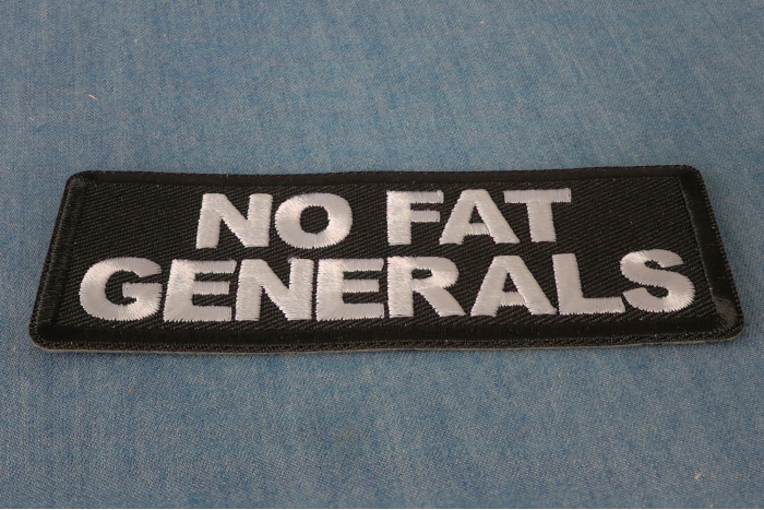 No Fat Generals Patch diagonal view