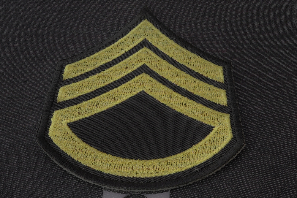 Staff Sergeant Iron on Patch diagonal view