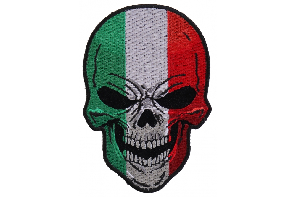 Italian Flag Skull Small Patch