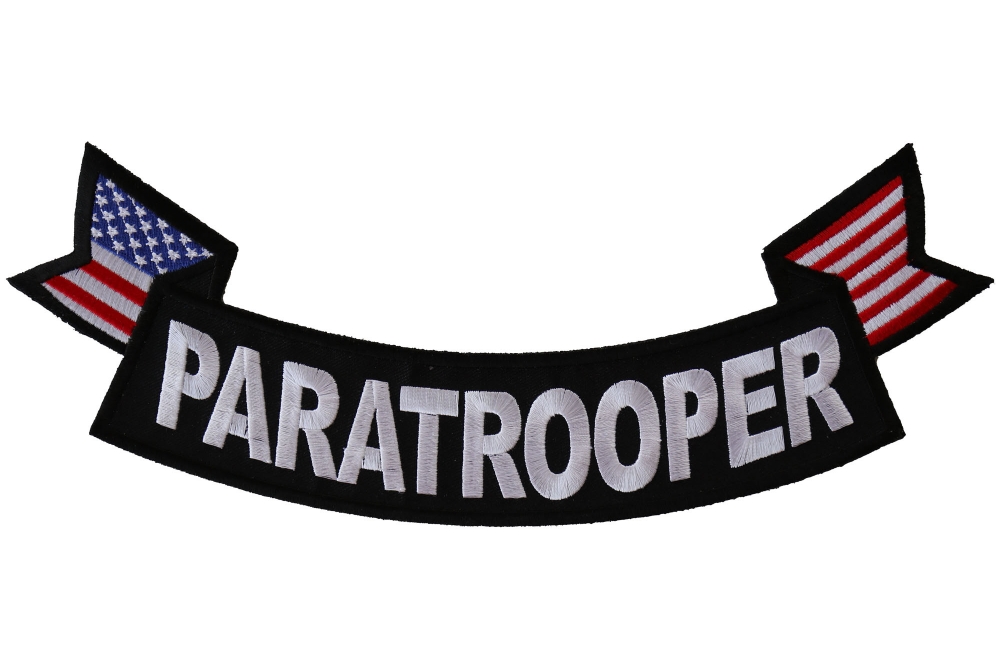 Paratrooper Large Lower Rocker Patch With Flags