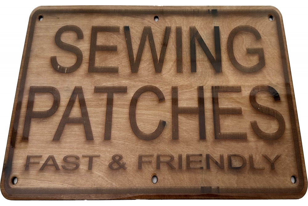 Sewing Patches Fast and Friendly Sign Large Epoxy Coated