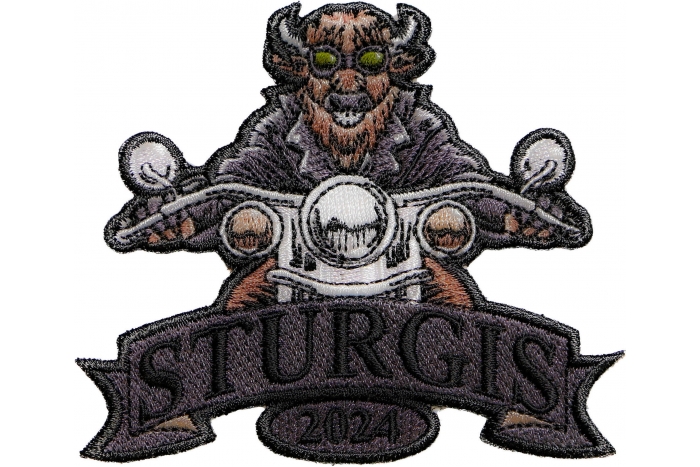 Sturgis 2024 Patch Buffalo Biker Riding Motorcycle