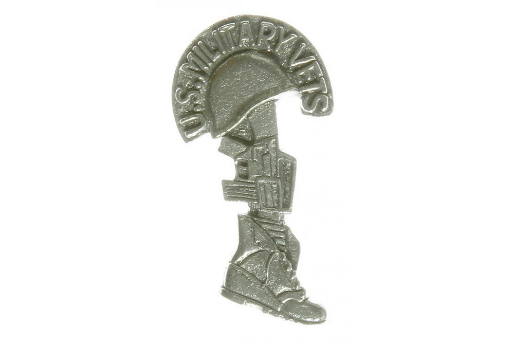 US Military Vets Boot Rifle Helmet Pin