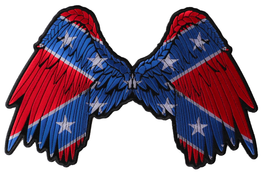 Rebel Flag Angel Wings Patch
