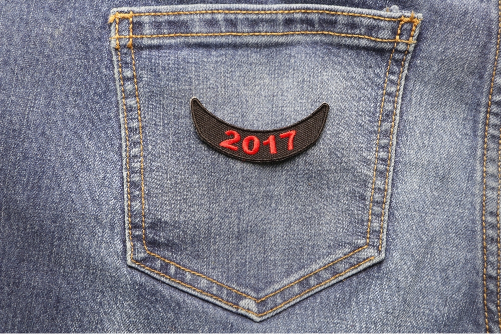 2017 Red Lower Rocker Patch shown on jeans