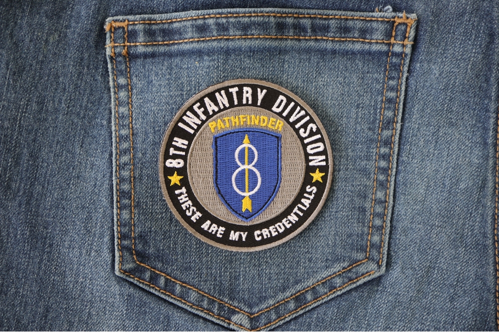8th Infantry Division Pathfinder Patch shown on jeans