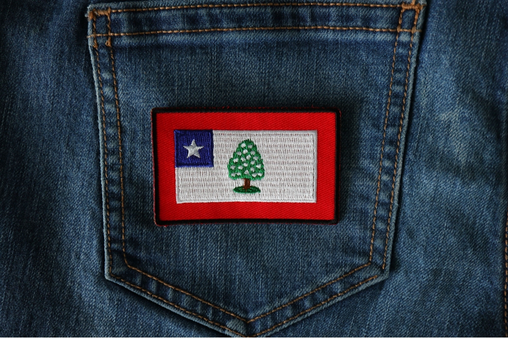 Historical Mississippi Flag Iron on Patch shown on jeans
