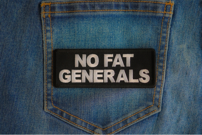 No Fat Generals Patch shown on jeans