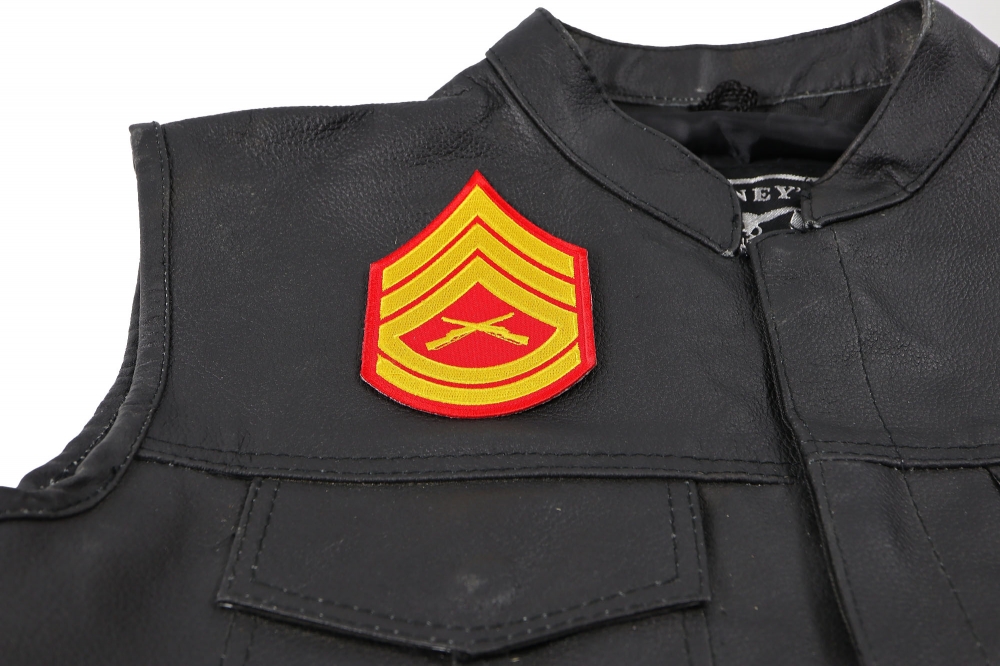  shown on leather vest