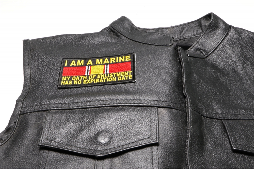  shown on leather vest