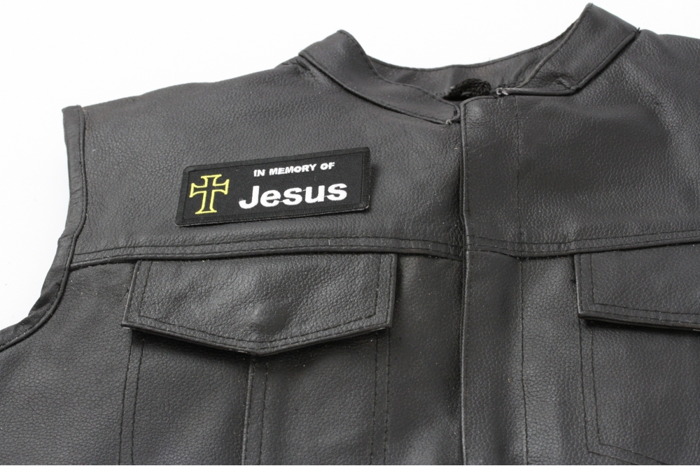  shown on leather vest