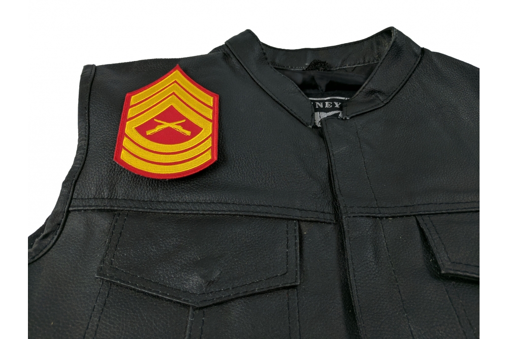  shown on leather vest