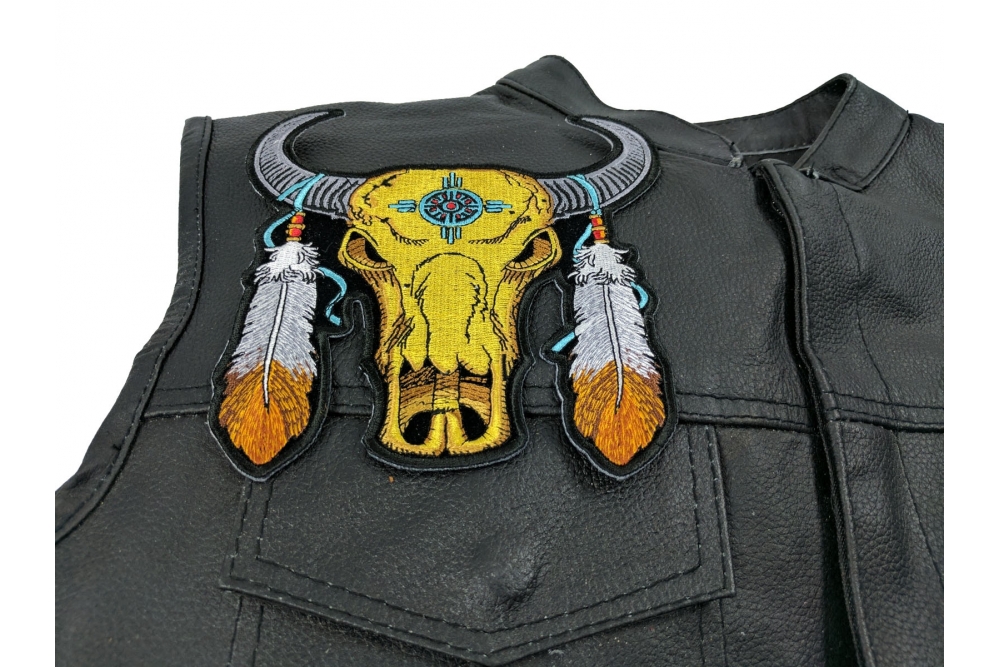  shown on leather vest