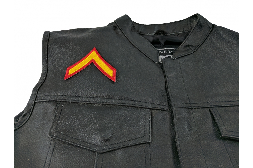  shown on leather vest