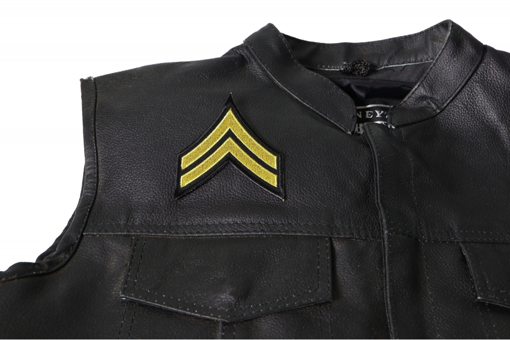 shown on leather vest