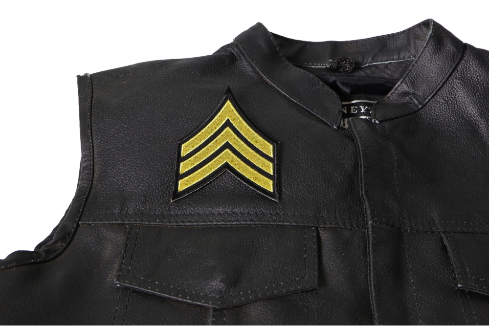 Sergeant Patch - 3x4 inch shown on leather vest