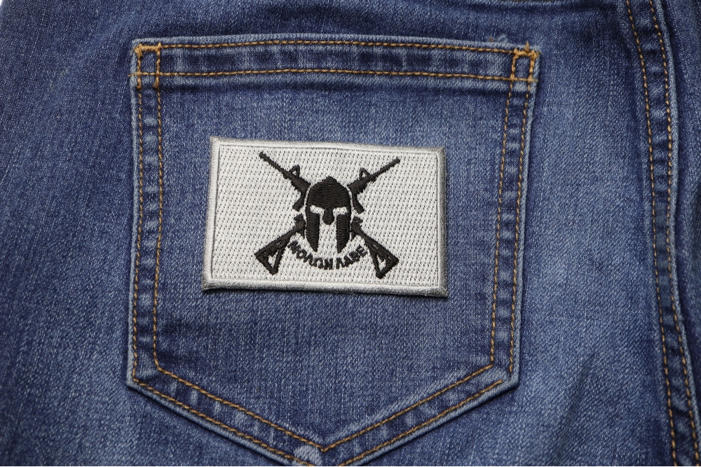 Black and Gray Come and Take It Molon Labe Spartan Crossed Rifles Patch ...