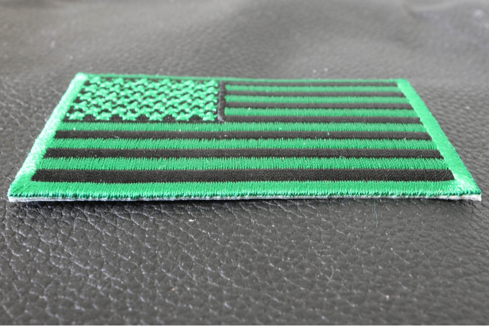 Kelly Green American Flag Patch by Ivamis Patches