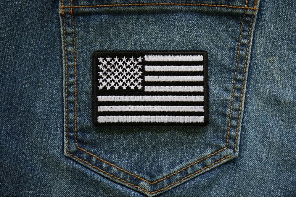Black and White American Flag Patch by Ivamis Patches
