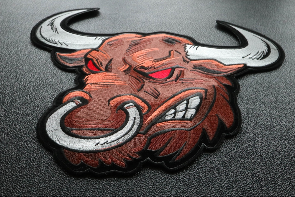 Angry Bull Patch, Large Animal Patches for Jackets by Ivamis Patches