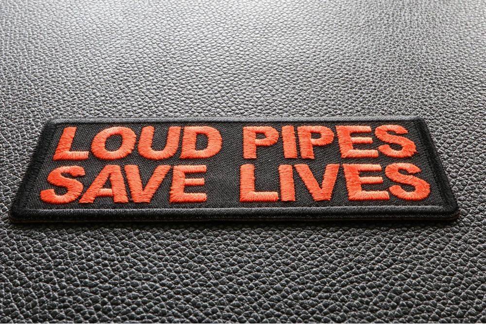 Loud Pipes Save Lives Patch Biker Saying Patches by Ivamis Patches