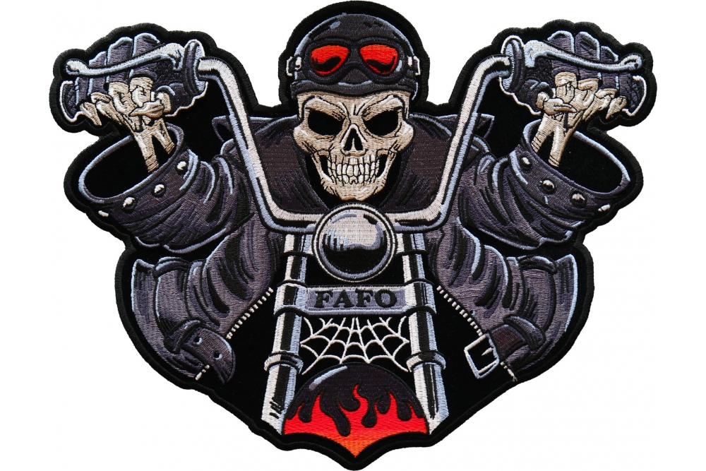 Skeleton Rider FAFO Patch, Large Skull Patches for Biker Jackets by ...