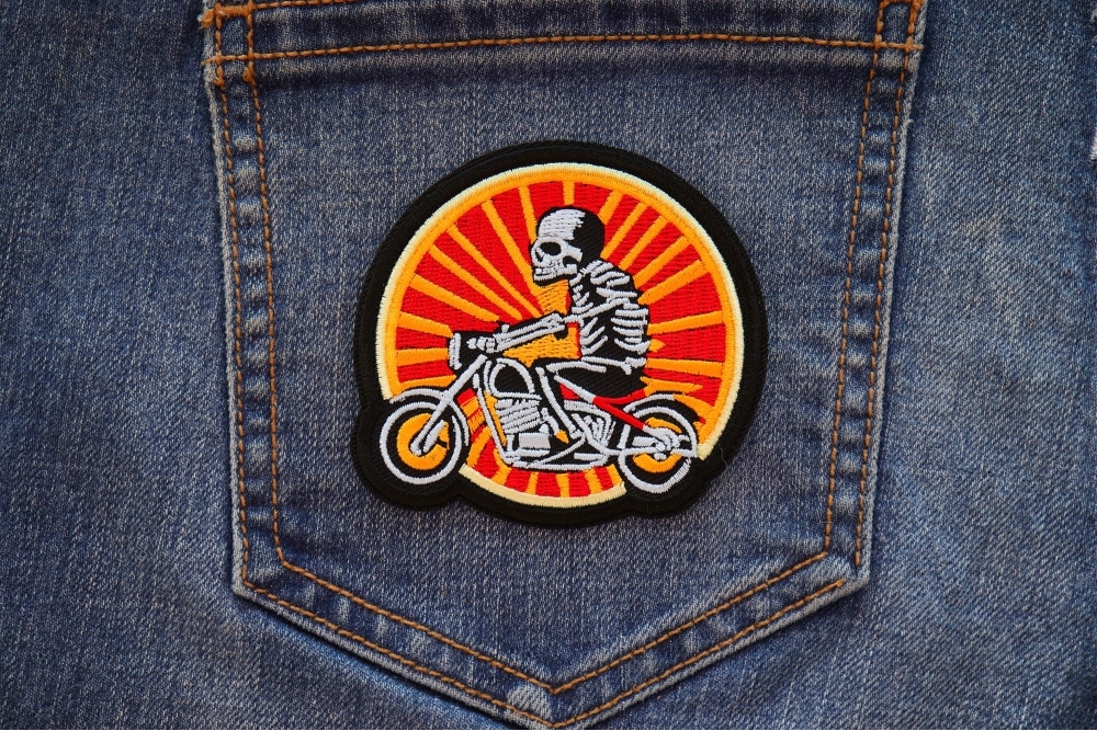 Playing Card Club Patch Iron Sew On Badge Skeleton Biker Motorcycle Motorbike - Foto 10