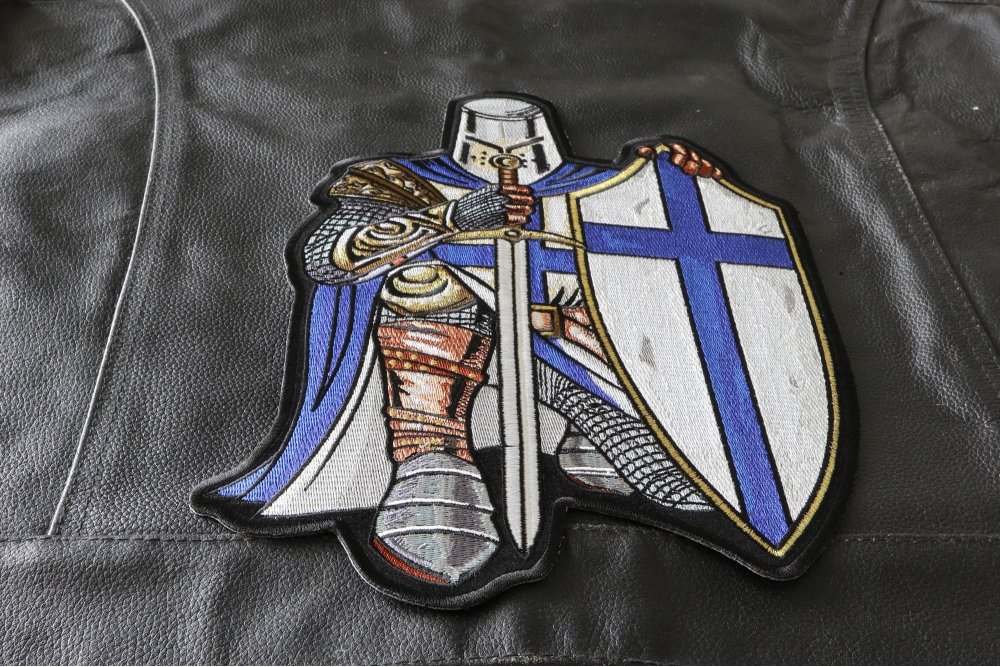 Blue Knight Kneeling Knight Patch, Large Christian Back Patches by ...