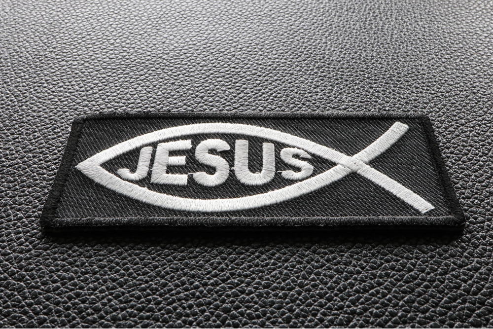 Christian Fish Patch Jesus Fish Embroidered Iron On Patch | Embroidered Patches by Ivamis ...