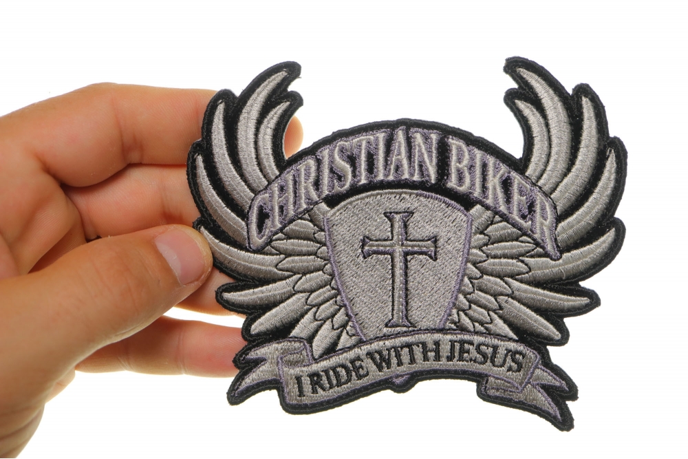 Christian Biker Patch for Sewing or Ironing on to Jackets by Ivamis Patches