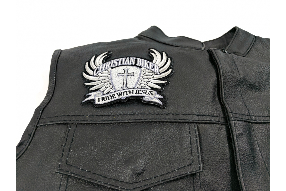 Christian Biker Patch for Sewing or Ironing on to Jackets by Ivamis Patches