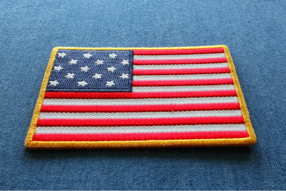 Number 1 USA Vintage Flag and Stars Patch  US Military Veteran Patches by  Ivamis Patches