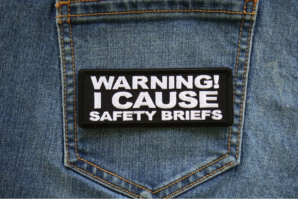 Warning I cause Safety Briefs Iron on Patch Iron on Funny Patches by
