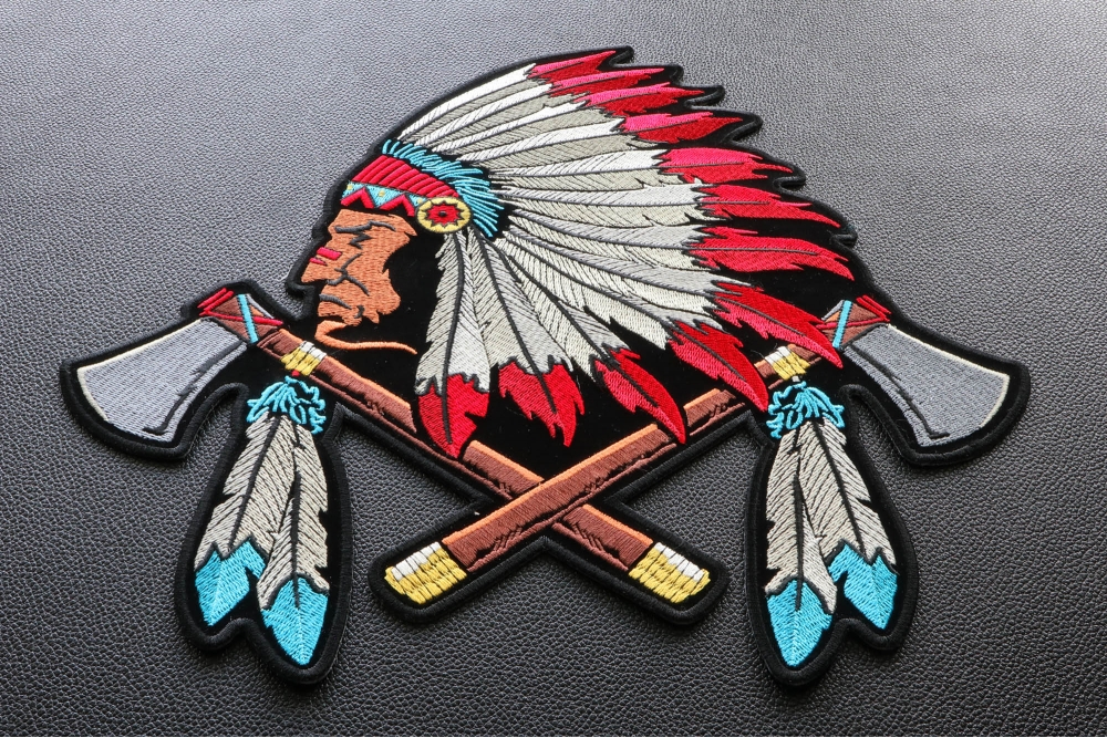 Indian Axes and Feathers Patch, Large Indian Patches by Ivamis Patches