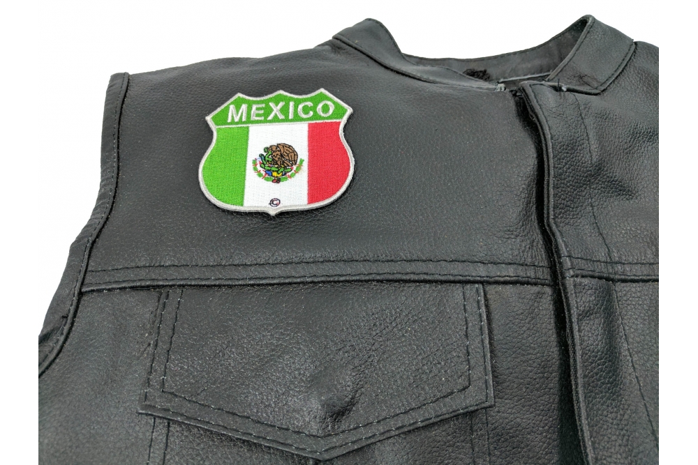 Mexican Flag in Black White and Gray by Ivamis Patches