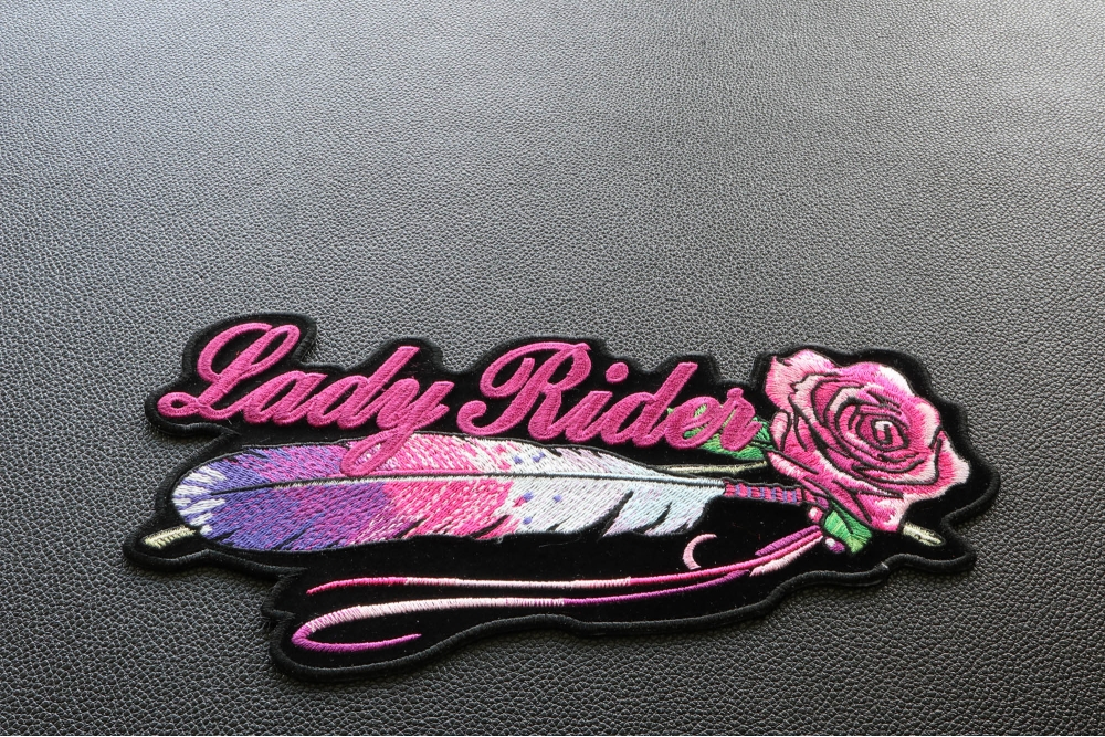 Large Lady Rider Patch for Back of Biker Jackets by Ivamis Patches