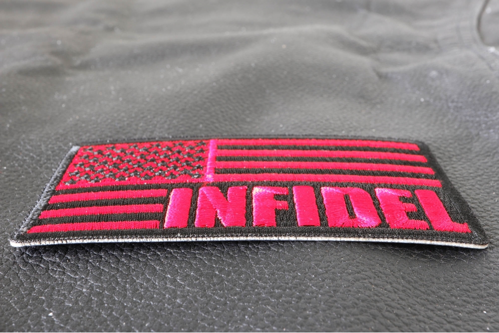 Infidel American Flag Black Red Patch US Military Veteran Patches by