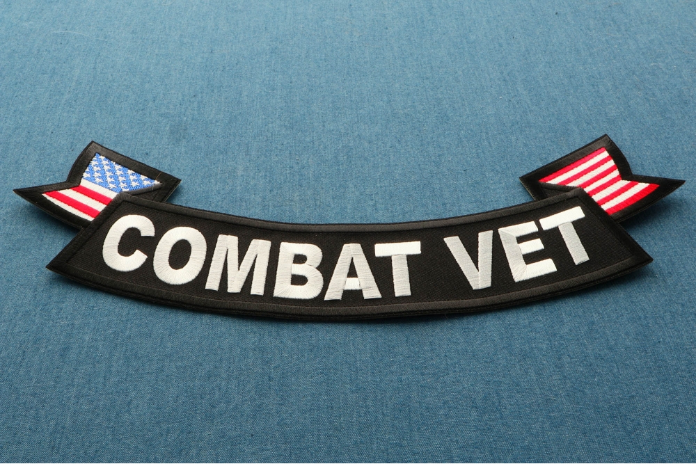 Combat Vet Patch, US Flag Large Rocker Patch by Ivamis Patches